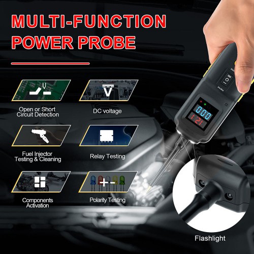 GODIAG GT101 PIRT Power Probe DC 6-40V Vehicles Electrical System Diagnosis/ Fuel Injector Cleaning/ Current Detection/Relay Testing