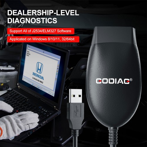 2023 GODIAG GD101 J2534 Passthru Diagnostic Cable for IDS/ HDS/ TIS/ Forscan/ ScanMaster/ ELM327 Diagnose J1979 Compatible Vehicles