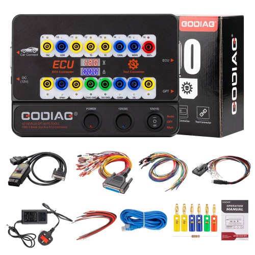 GODIAG GT100 PLUS GPT ENET DOIP 24V-12V AUTO TOOLS OBD II Break Out Box ECU Connector