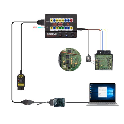 GODIAG GT100 PLUS GPT ENET DOIP 24V-12V AUTO TOOLS OBD II Break Out Box ECU Connector
